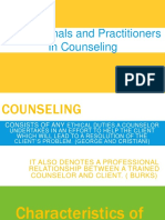 Professionals and Practitioners in Counseling