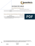 Minimum Bending Radii For Cables: Solid Conductor Solid Conductor