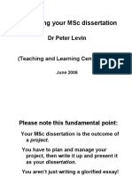 Structuring Your MSC Dissertation: DR Peter Levin