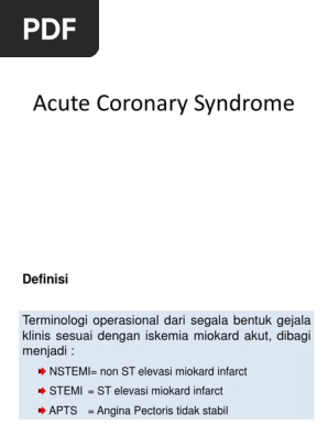 Acute Coronary Syndrome Pdf Myocardial Infarction Percutaneous Coronary Intervention