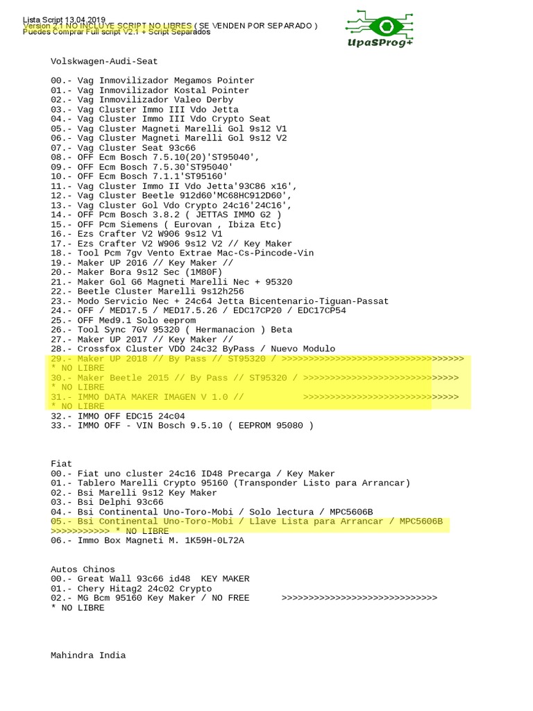 Script Ecudecode 13.04.2019 | PDF | Car Manufacturers | Motor Vehicle