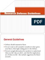 Thesis Defense Guidelines