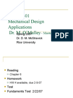 MECH 401 Mechanical Design Applications Dr. M. O'Malley: - Master Notes