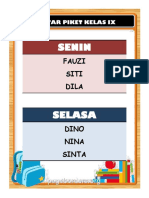 Jadwal Piket Kelas Ix