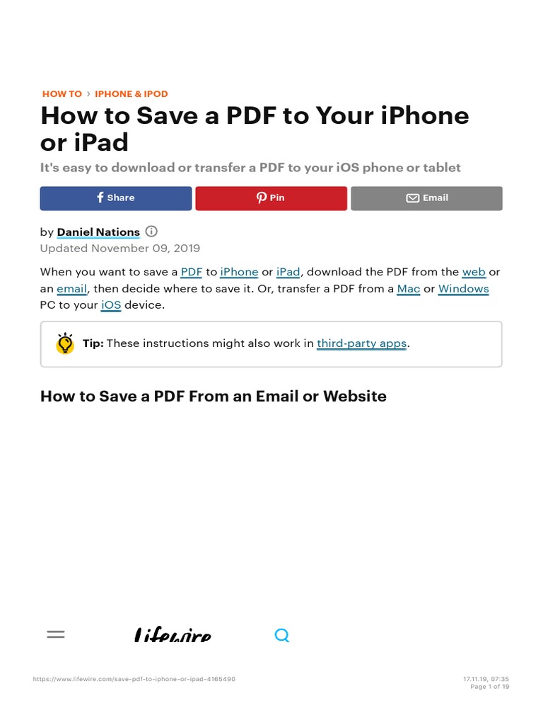 How To Save A PDF To Your Iphone or Ipad PDF I Cloud Ios