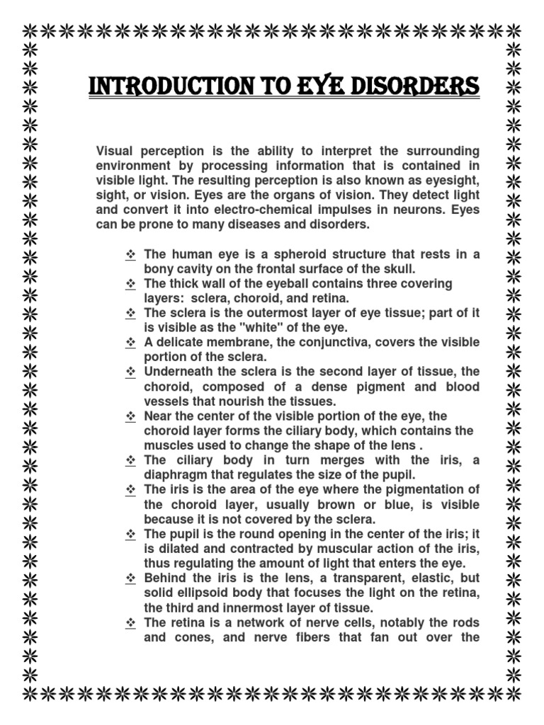 Overview of Common Eye Disorders | PDF | Human Eye | Eye