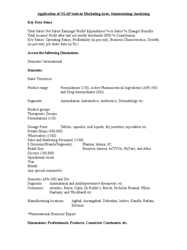 Application Of Olap Tools Pdf