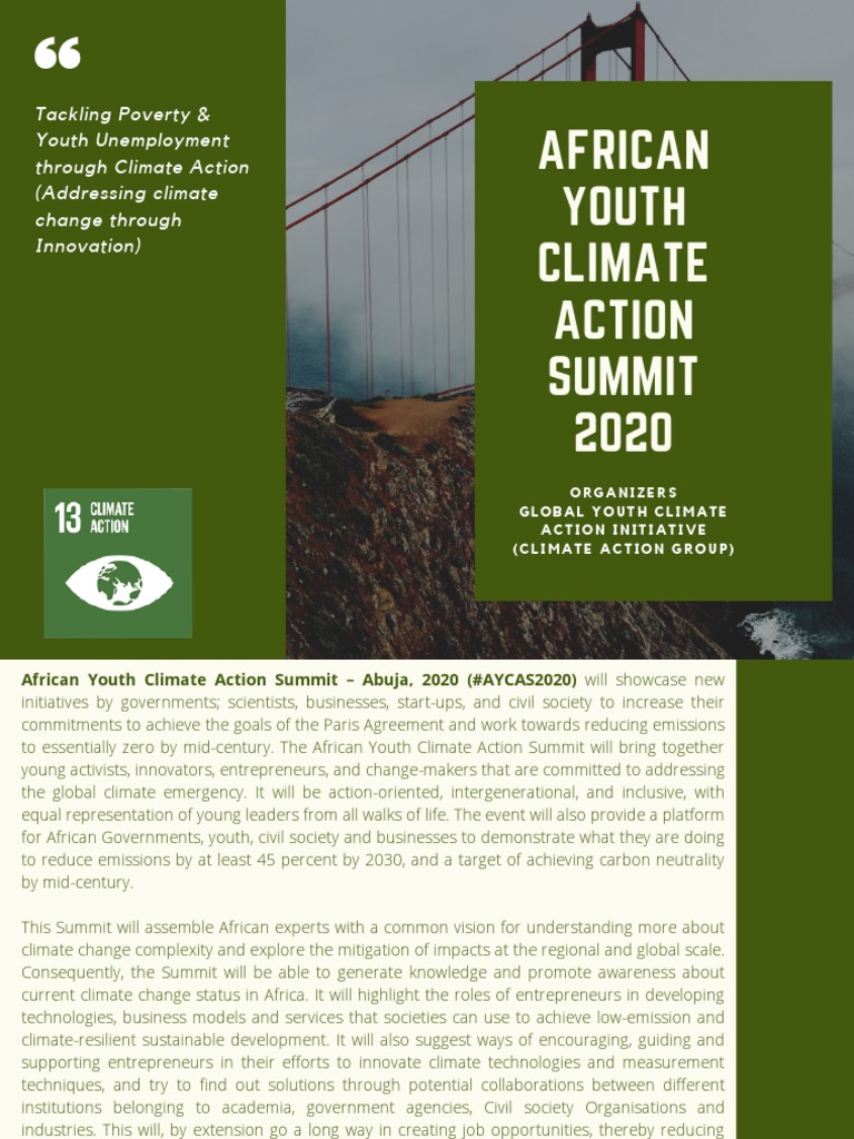 African Youth Climate Action Summit 2020 | PDF | Climate Change ...
