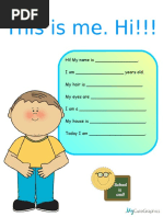 Creative Writingthis Is Me Hi 1 Beginner Writing Creative Writing Tasks - 28682