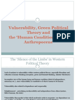 Vulnerability, Green Political Theory and The Human Condition' in The Anthropocene