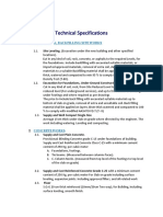 Technical Specifications: Excavation, Backfilling Site Works