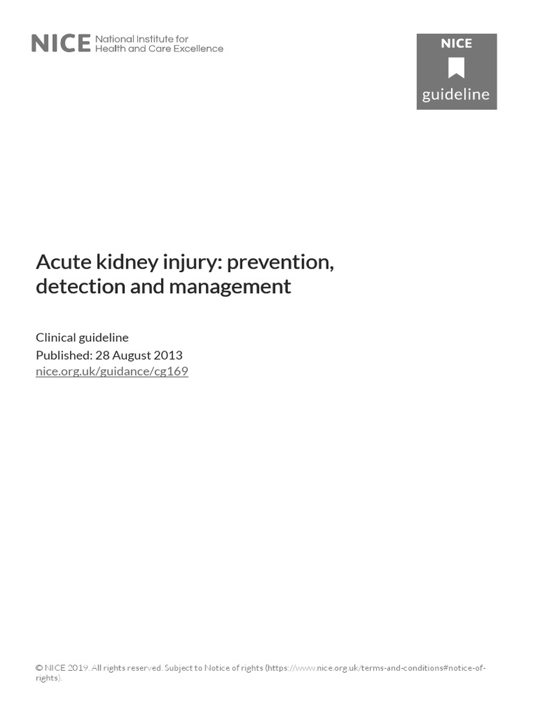 Acute Kidney Injury Prevention Detection and Management | PDF ...