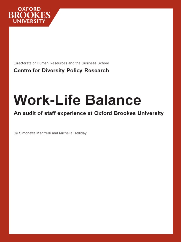 WLB Report | PDF | Work–Life Balance | Parental Leave