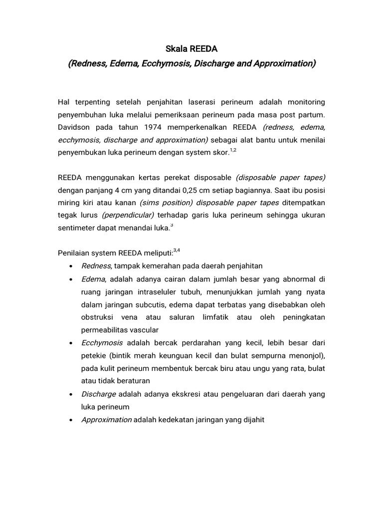 Skal Areeda (Redness, Edema, Ecchymosi S, Di Schargeandapproxi Mati On ...