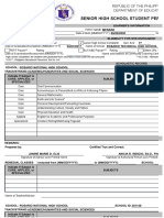 Senior High School Student Permanent Record: Republic of The Philippines Department of Education