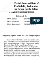 PP, IRR, PI, dan PPP dalam Pengambilan Keputusan