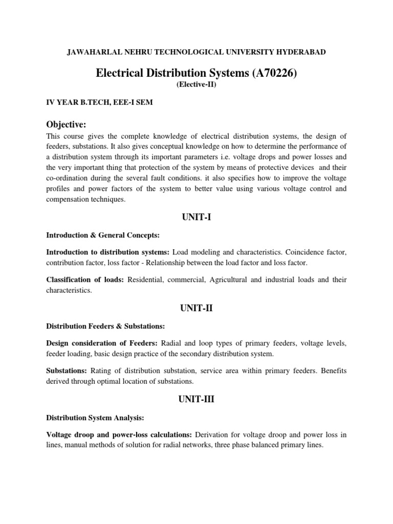 Electrical Distribution Systems Overview | PDF | Electric Power ...