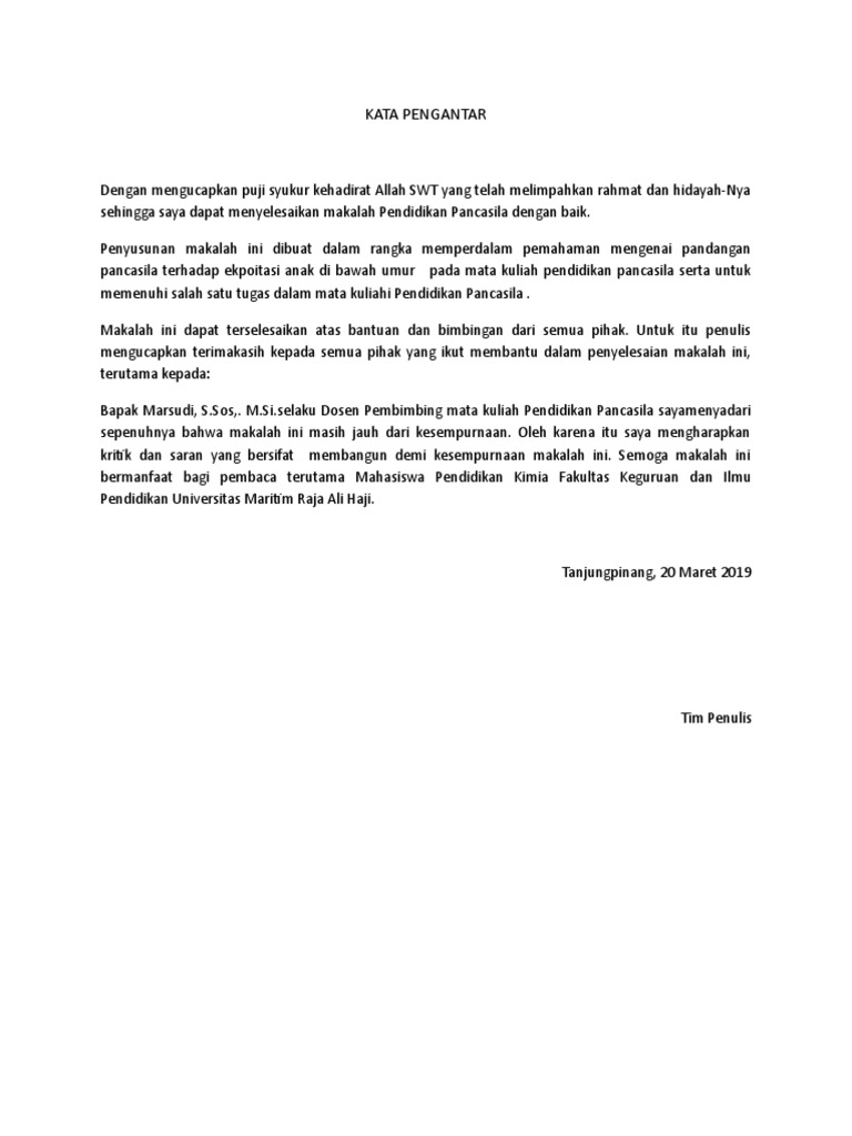 Makalah Pendidikan Pancasila Eksploitasi