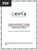 TPO Sample Question Analysis - Senior Secondary School English