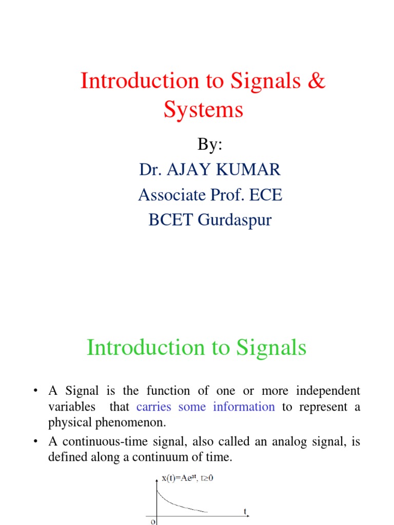 Signals and Systems Overview | PDF | Discrete Time And Continuous Time ...