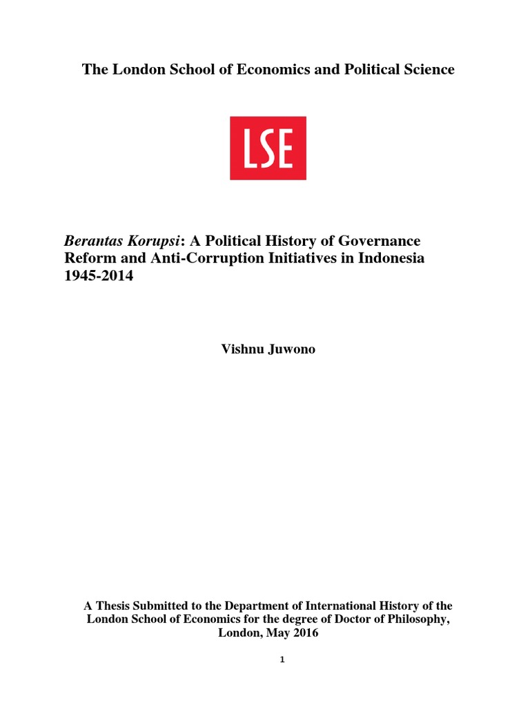 Juwono Berantas Korupsi Indonesia Thesis