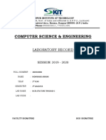 Computer Science & Engineering: Laboratory Record