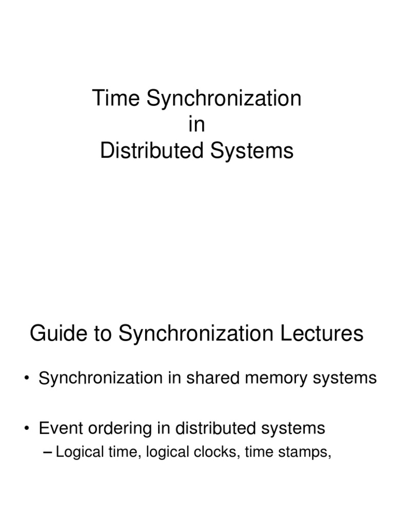Lecture3 Clock Shrychronization in Distributed System PDF Time Computing