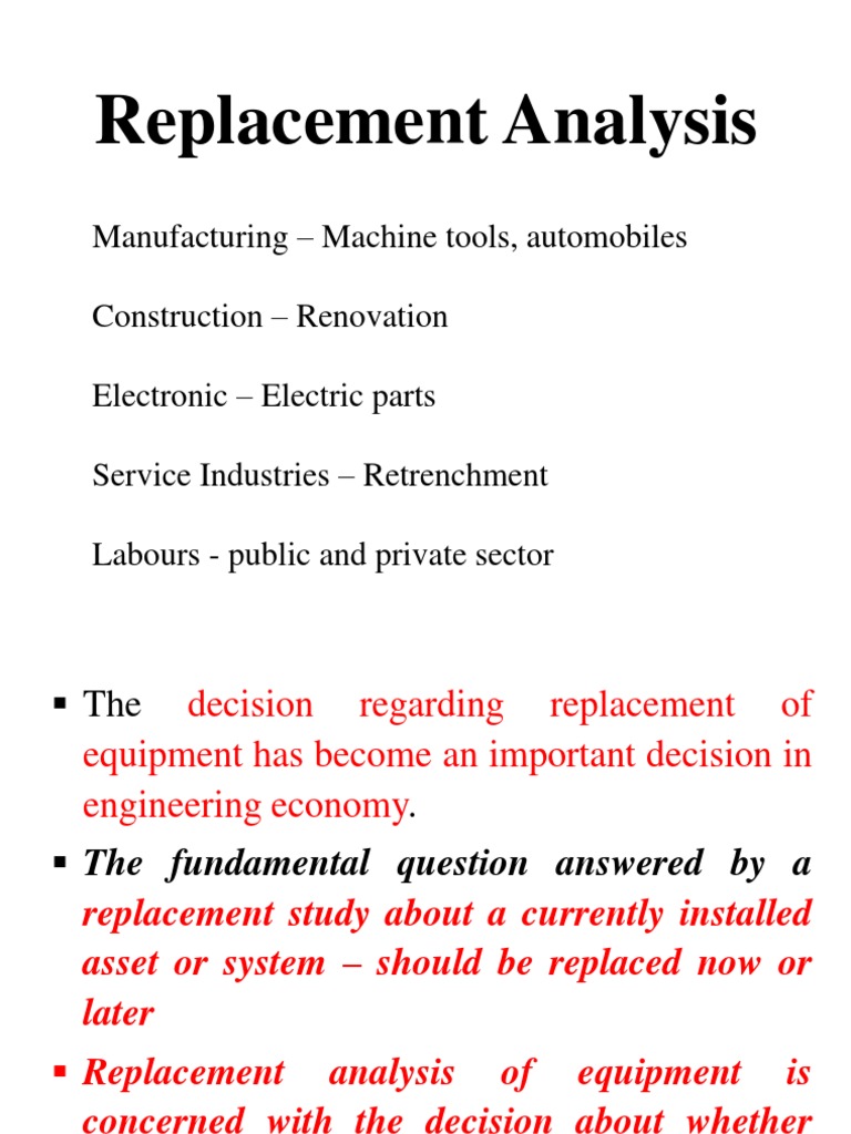 Equipment Replacement Analysis Guide | PDF | Economics | Business