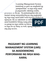 Paggamit NG Learning Management System (LMS)