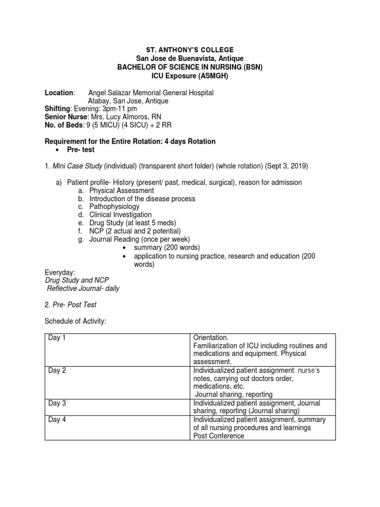 Nursing Students' ICU Rotation Guide | PDF | Intensive Care Unit | Nursing