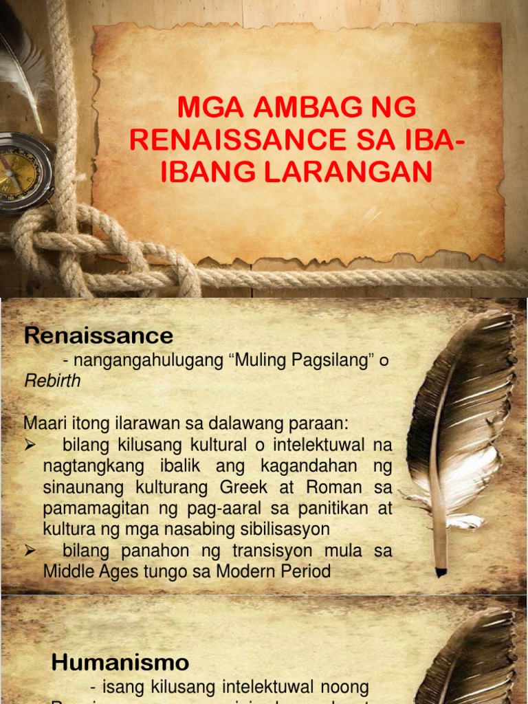 Mga Ambag NG Renaissance Sa Iba-Ibang Larangan | PDF