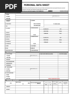 Personal Data Sheet