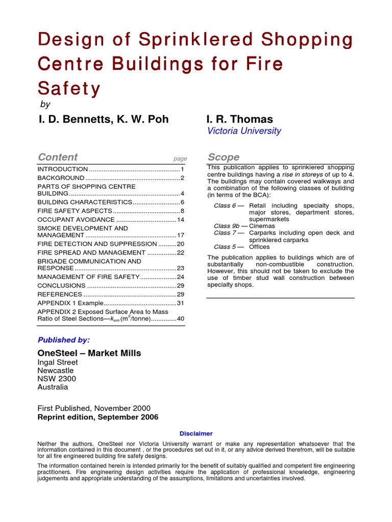 Sprinklered Shopping Centre Fire Safety Guide PDF Fire Safety Retail
