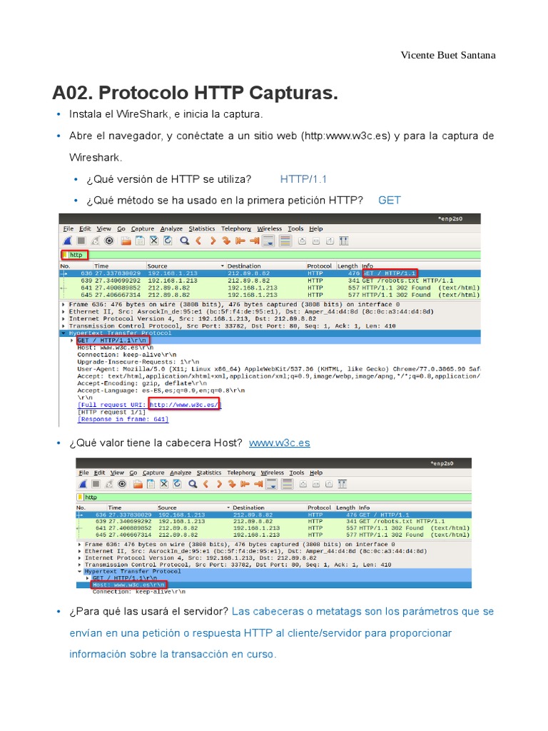 Protocolo HTTP Capturas Con WireShark | PDF | Servidor web | Internet y web