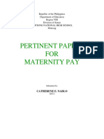 Pertinent Papers FOR Maternity Pay