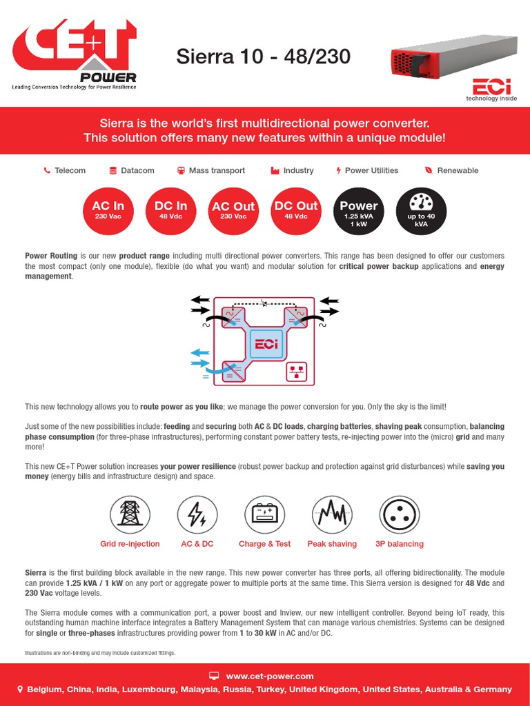 CET Multidirectional Converter Datasheet Sierra 10-48-230 en v1.2 | PDF ...