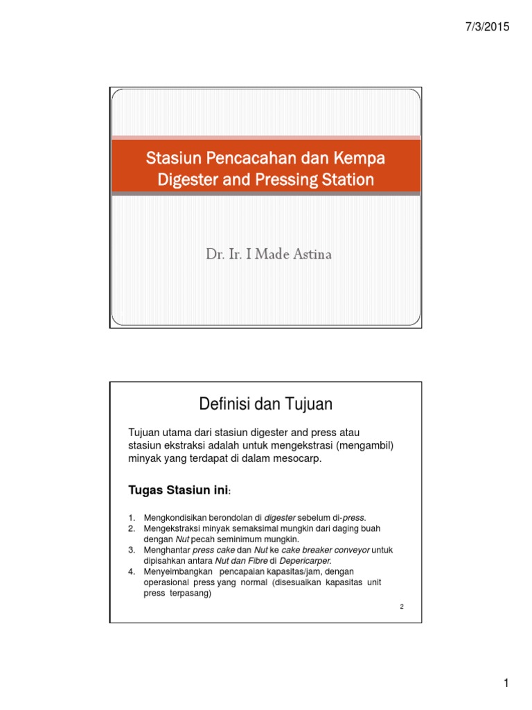 Komponen dan Prosedur Digester PKS | PDF | Teknologi & Rekayasa