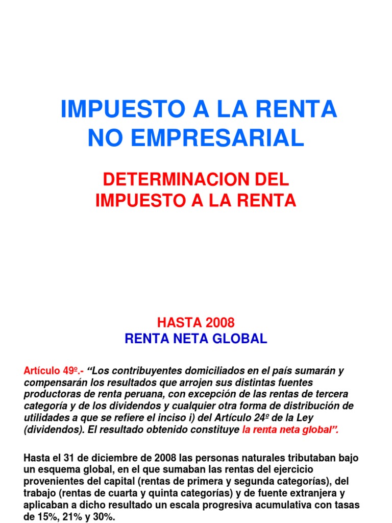 Determinacion Del Impuesto A La Renta PDF | PDF | Impuesto sobre la ...