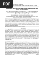 Relationship Between Head Nurses' Leadership Styles and Staff Nurses' Job Performance