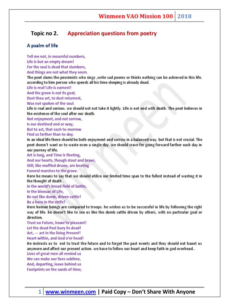 Poetry Appreciation Questions and Insights | PDF | Space Capsule ...