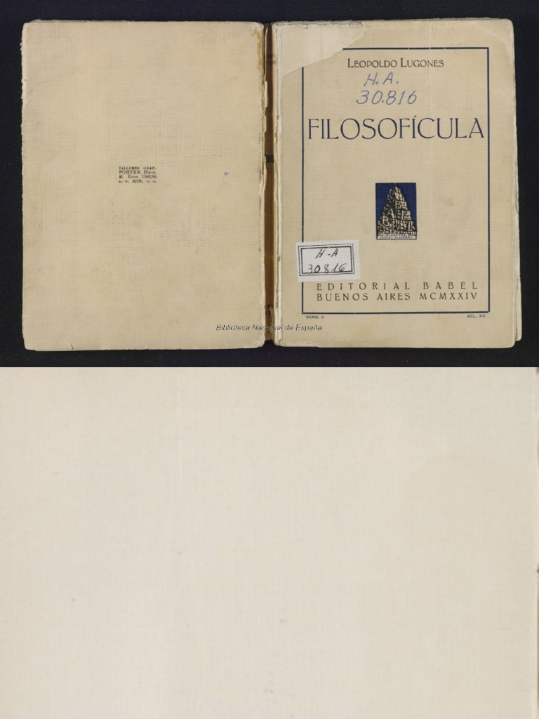 Filosofícula De Leopoldo Lugones Pdf Homo Sapiens Amor