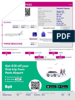 Boarding Pass for Flight from BEG to BVA