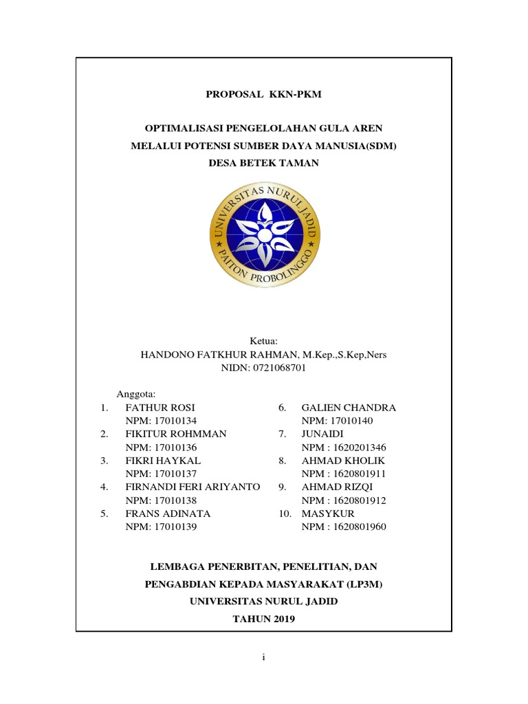 Proposal KKN 2019 | PDF