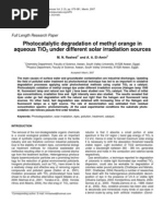 Download Photo Catalytic Degradation of Methyl Orange in aqueous TiO2 under different solar irradiation sources by ayman_77 SN43540877 doc pdf