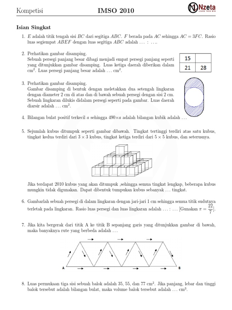 Soal Kompetisi IMSO 2010 | PDF