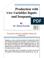 Unit 3: Production With Two Variables Inputs and Isoquants: Dr. Ruma Kundu
