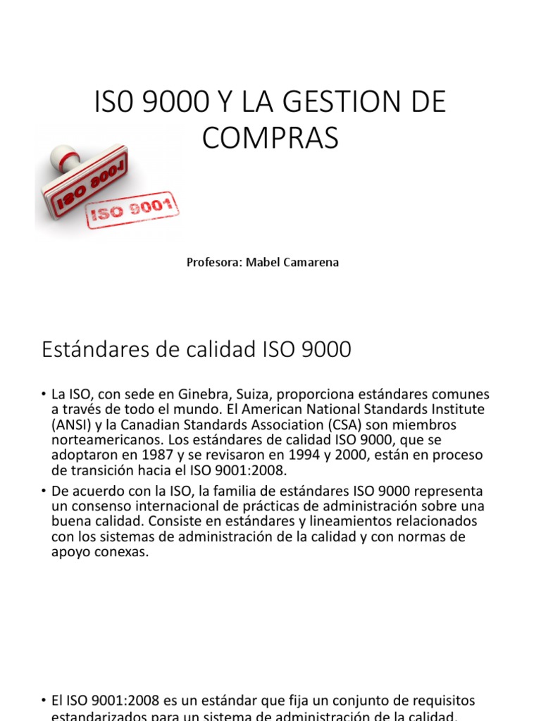 ISO 9000 y Gestión de Compras Efectiva | PDF | Organización ...