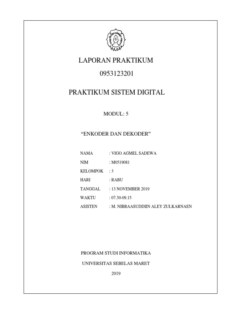 Laporan Praktikum Encoder Dan Decoder | PDF