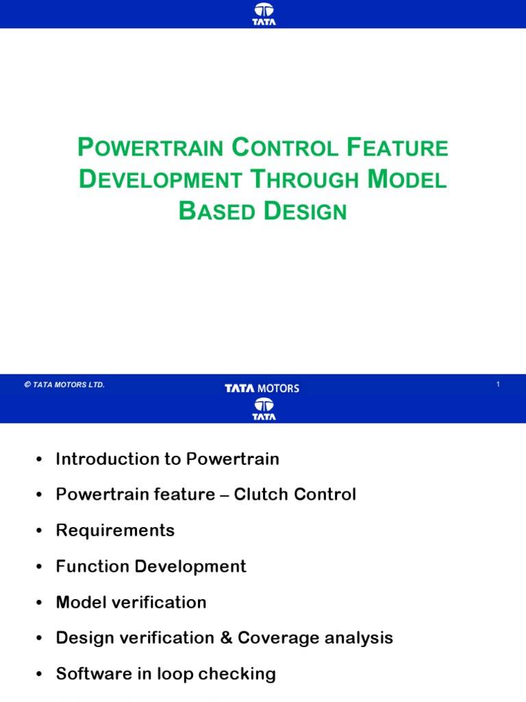 Powertrain Control via Model-Based Design | PDF | Clutch | Verification ...