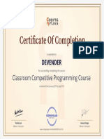 Classroom Competitive Programming Course: Devender